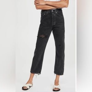Agolde black 90s crop jeans